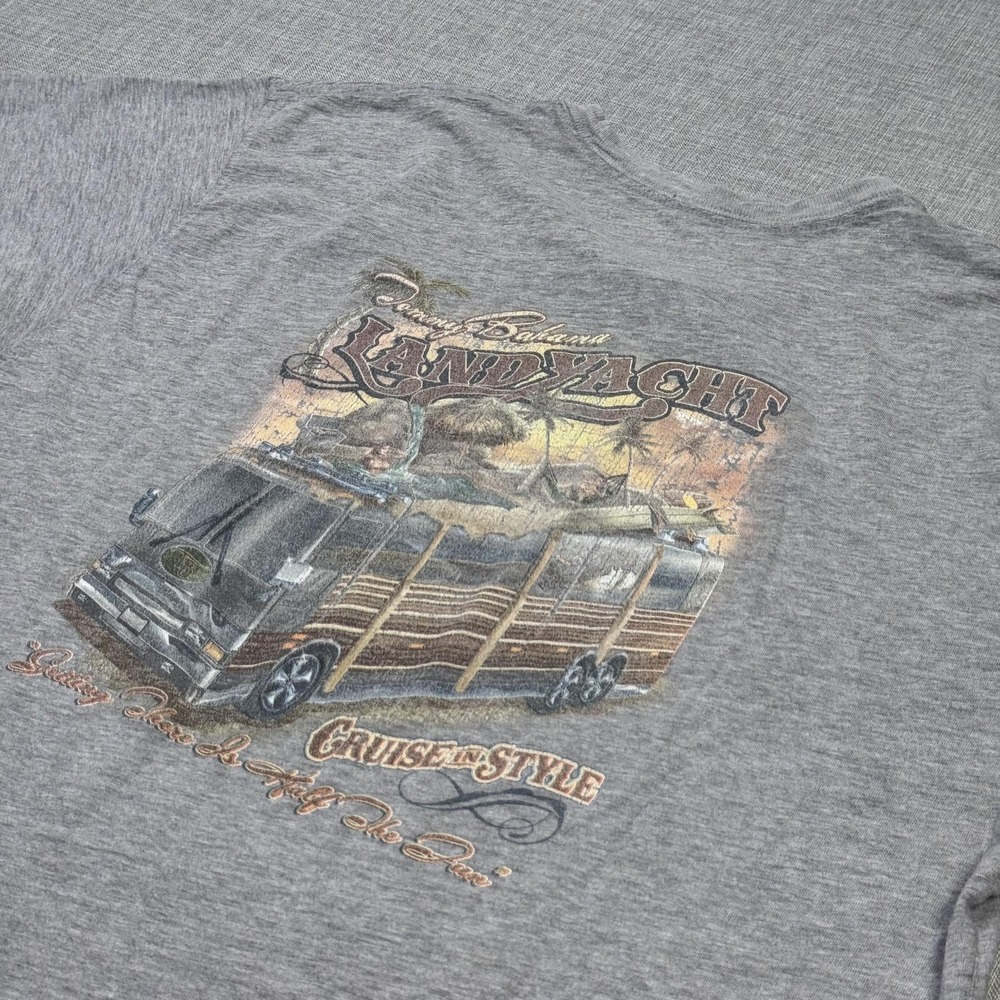 Tommy Bahama Shirt Mens XL Gray Landyacht Graphic Cruise-Style 100% Cotton